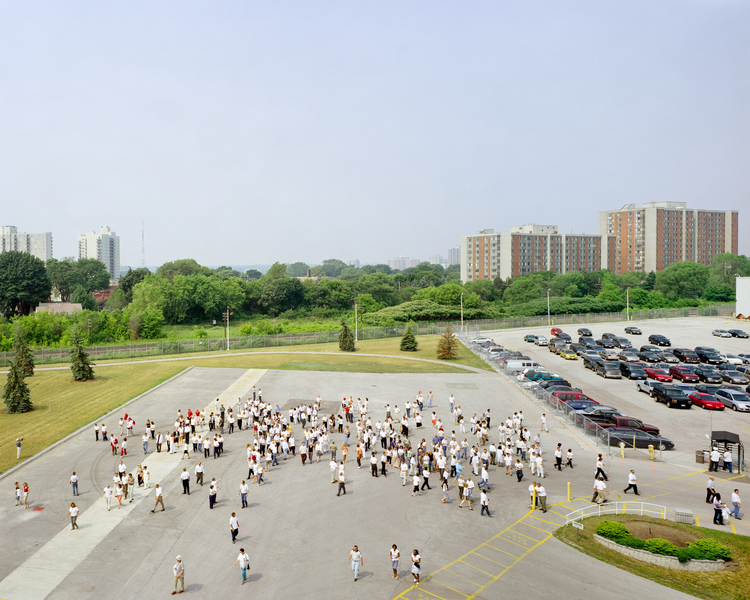     Robert Burley, End of Employee Meeting, West Parking Lot, Last Day of Manufacturing Operations, Kodak Canada, Toronto June 29, 2005, Courtesy of the artist and Stephen Bulger Gallery

