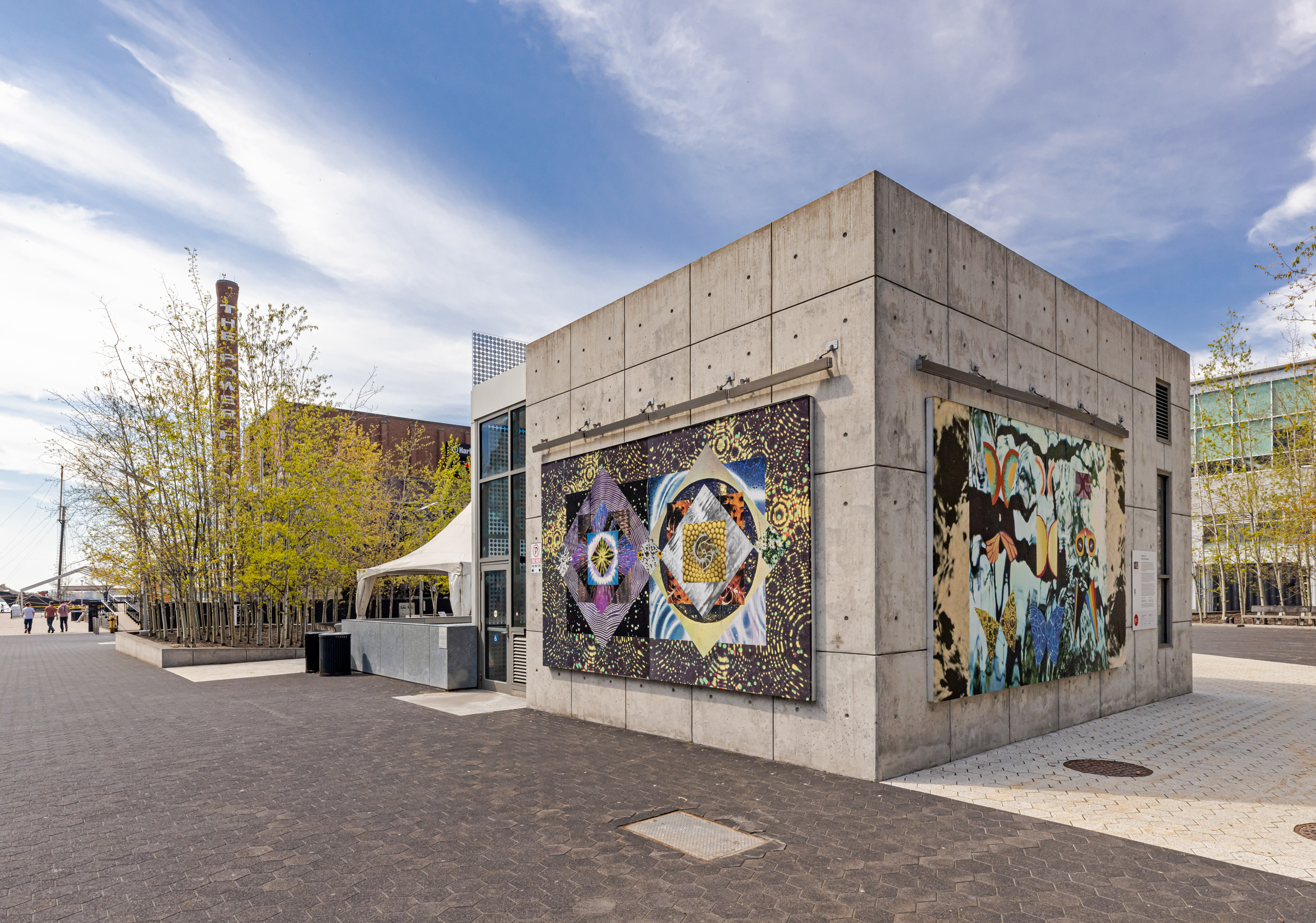     Maggie Groat, DOUBLE PENDULUM, 2023, installation view, wheat-pasted images at Harbourfront Centre parking pavilion, Toronto. Courtesy of the artist and Scotiabank CONTACT Photography Festival. Photo: Toni Hafkenscheid

