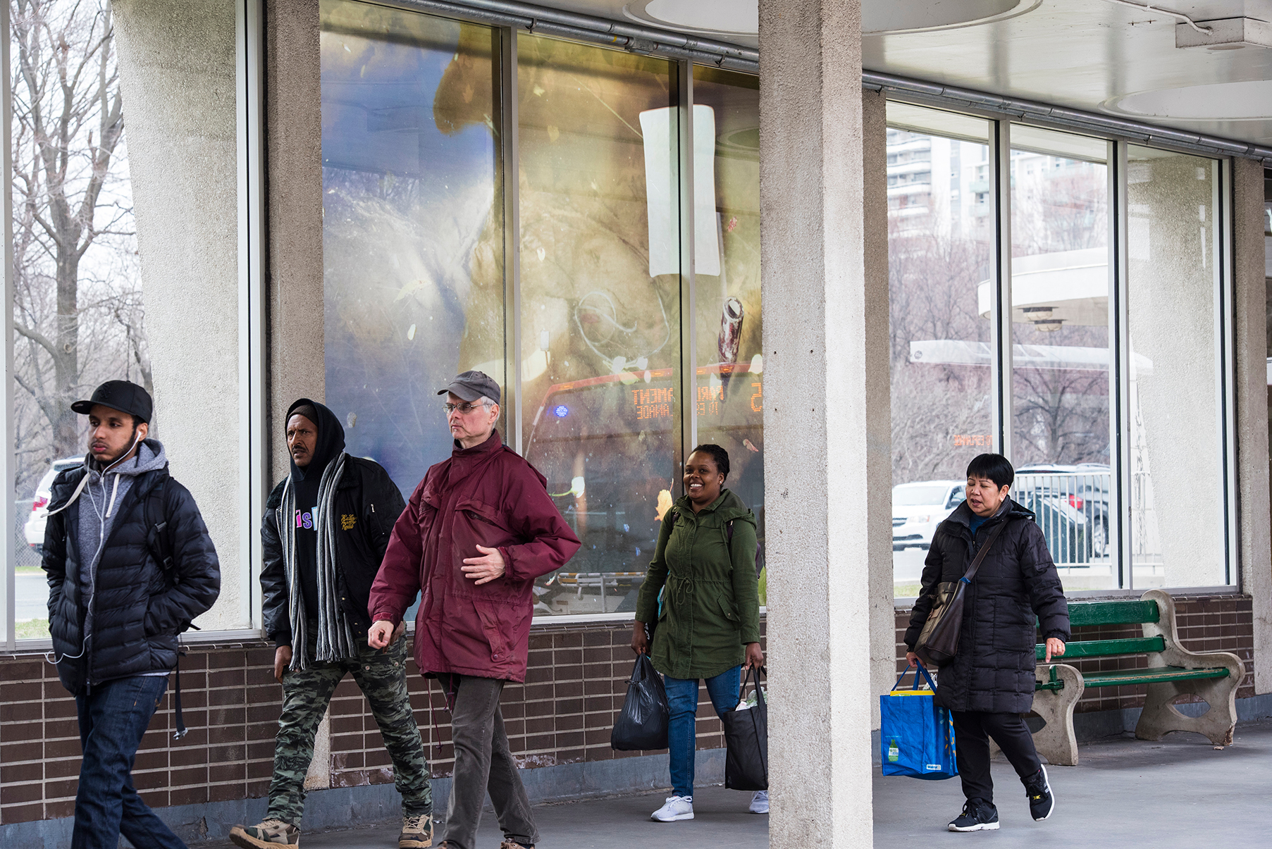     Nadia Belerique, above and below and so on forever, Installation at Castle Frank Bus Station, Toronto, 2019. Photo: Marc Crabtree. 

