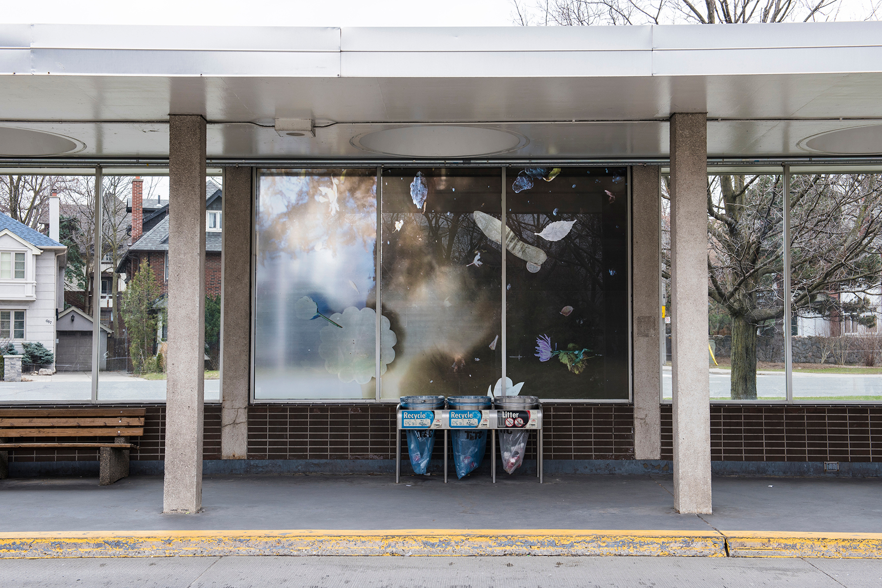     Nadia Belerique, above and below and so on forever, Installation at Castle Frank Bus Station, Toronto, 2019. Photo: Marc Crabtree. 

