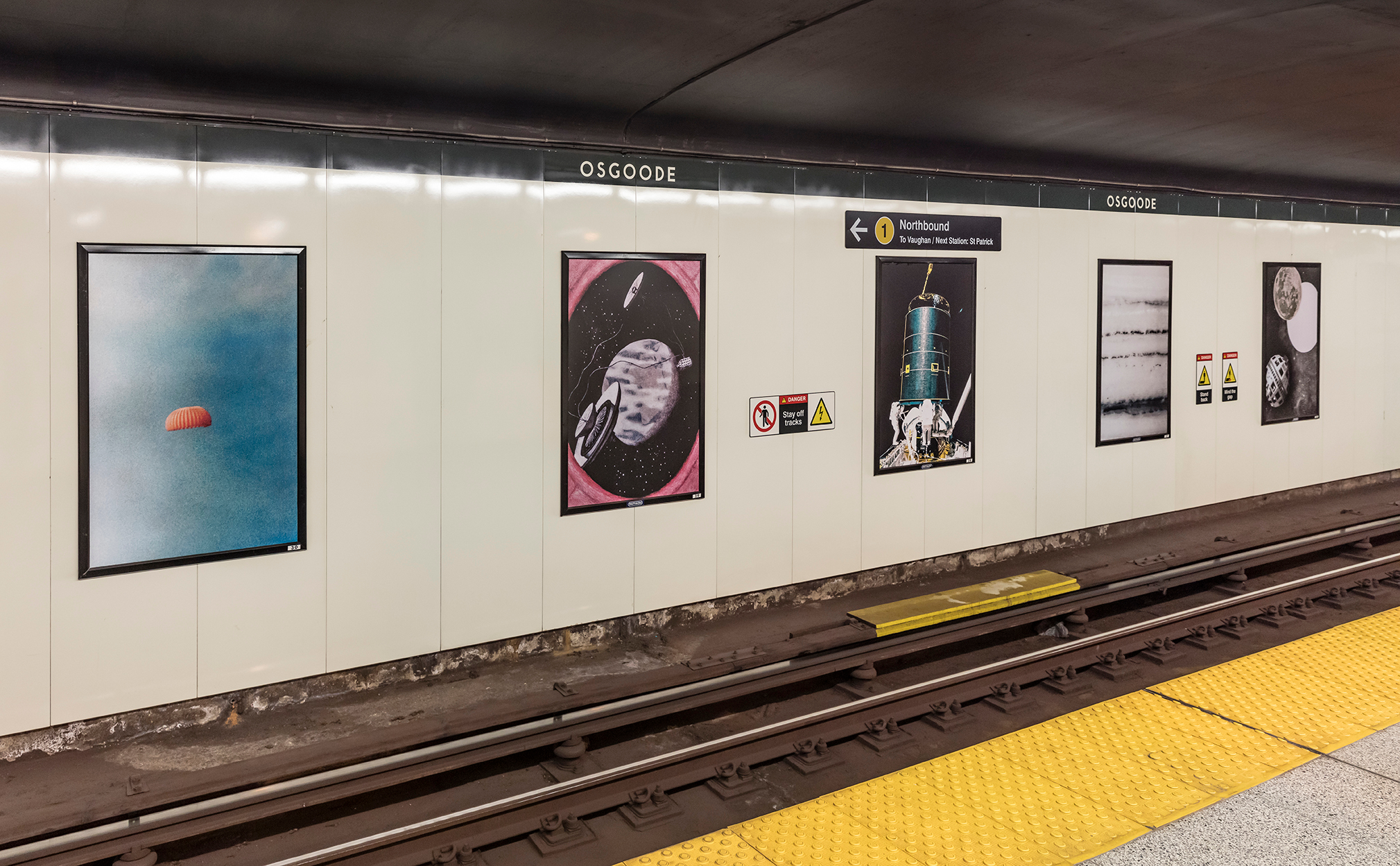     Bianca Salvo, The Universe Makers, Installation at Osgoode subway station, Toronto, 2019. Photo: Toni Hafkenscheid. 

