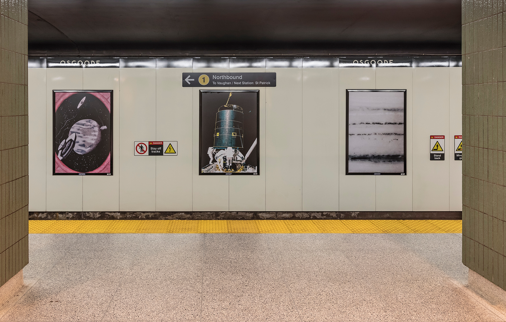     Bianca Salvo, The Universe Makers, Installation at Osgoode subway station, Toronto, 2019. Photo: Toni Hafkenscheid. 

