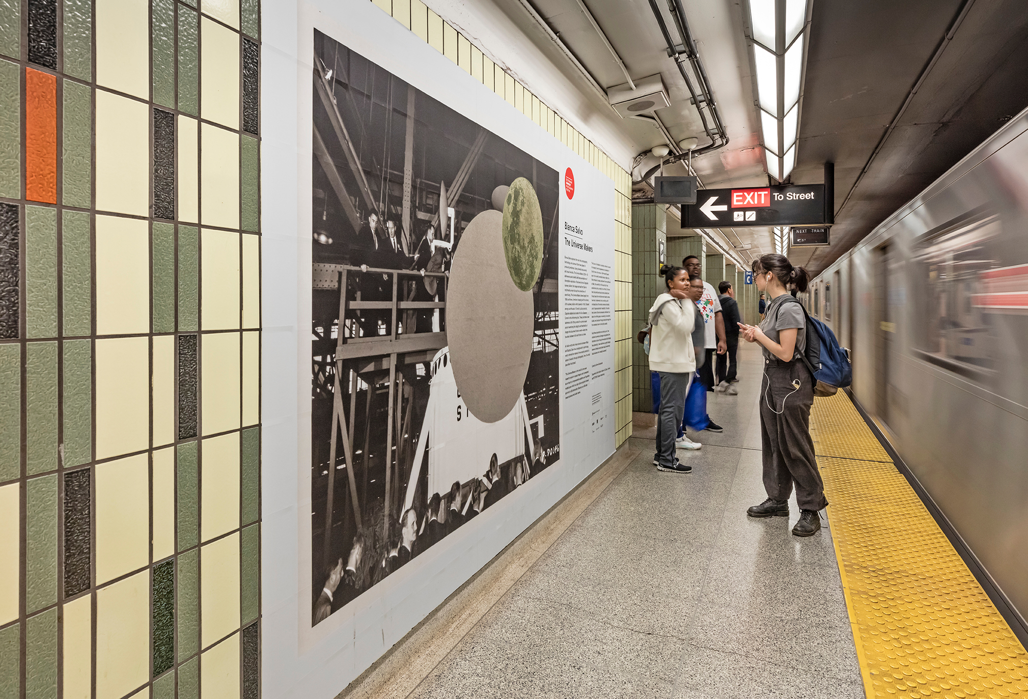     Bianca Salvo, The Universe Makers, Installation at Osgoode subway station, Toronto, 2019. Photo: Toni Hafkenscheid. 

