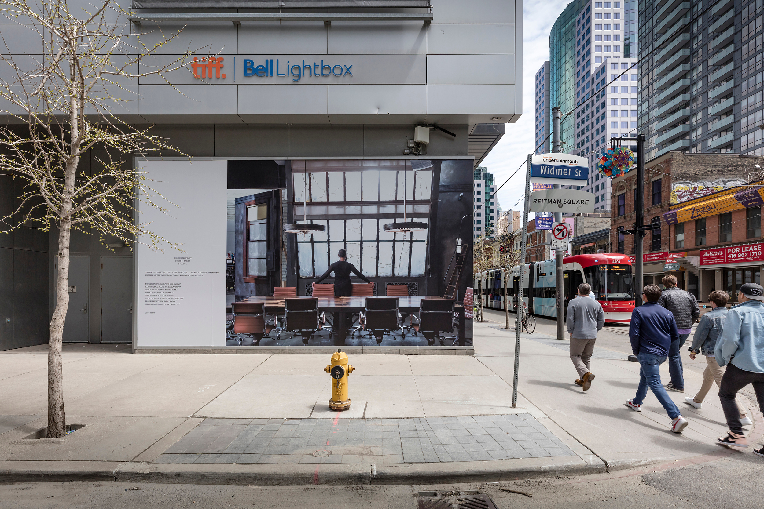     Carrie Mae Weems, irector&#8217;s Cut and The Bad and the Beautiful), 2016., Public Installation at TIFF Bell Lightbox, windows at King St. W. and Widmer St., Toronto, May
1–31, 2019. Photo: Toni Hafkenscheid. © Scotiabank CONTACT Photography Festival.
Courtesy the artist and Jack Shainman Gallery, New York, NY.


