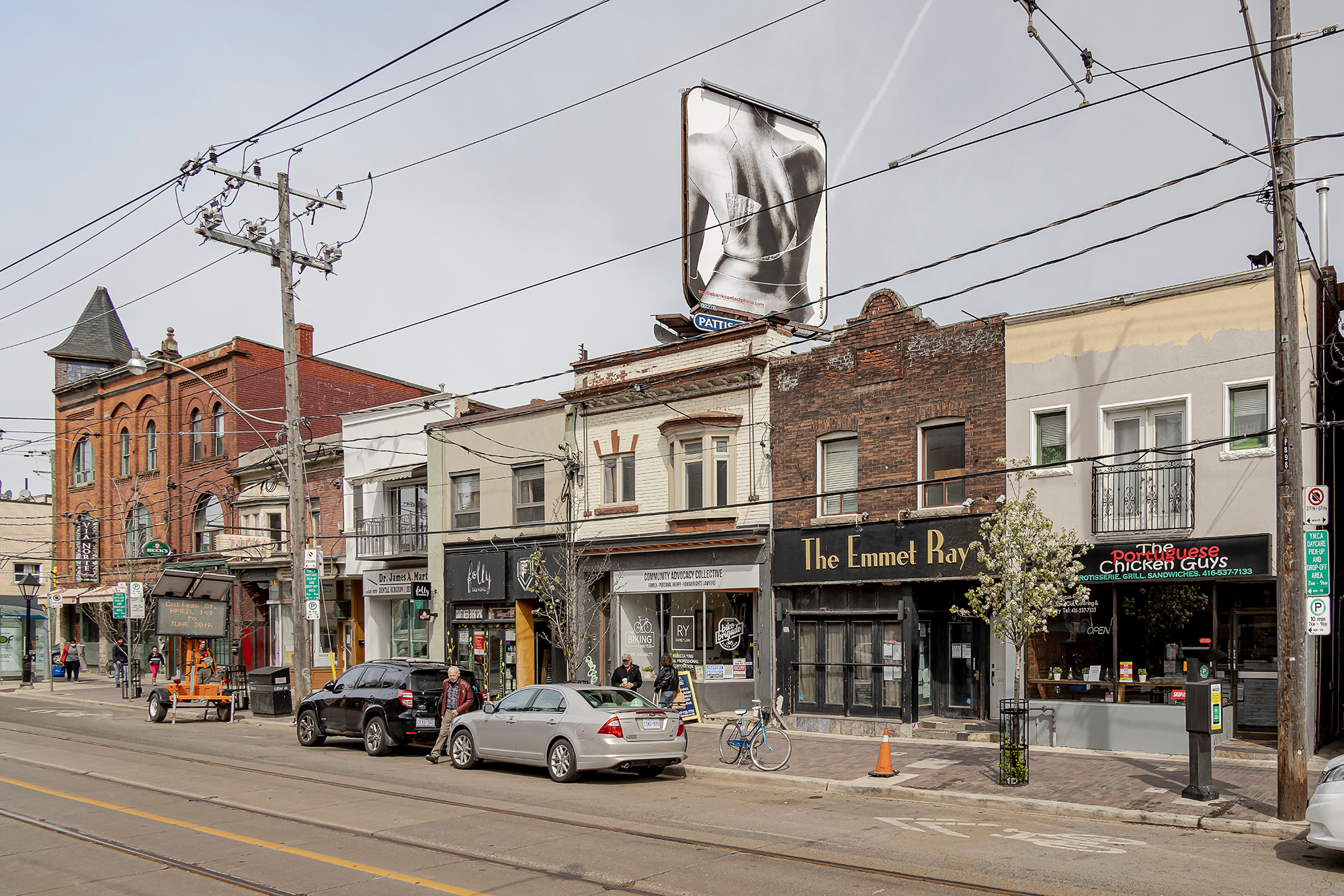     Kim Hoeckele, epoch, stage, shell, installation on Dovercourt Rd/Dupont St, and College St/Dovercourt Rd, Toronto, 2021. Courtesy of the artist and CONTACT. Photo: Toni Hafkenscheid

