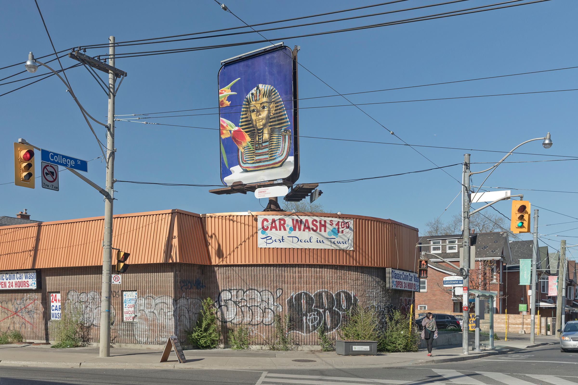     Awol Erizku, Say Less, 2018. Billboard installation on Lansdowne Avenue at Dundas Street W and College Street, Toronto. Photo by Toni Hafkenscheid. 

