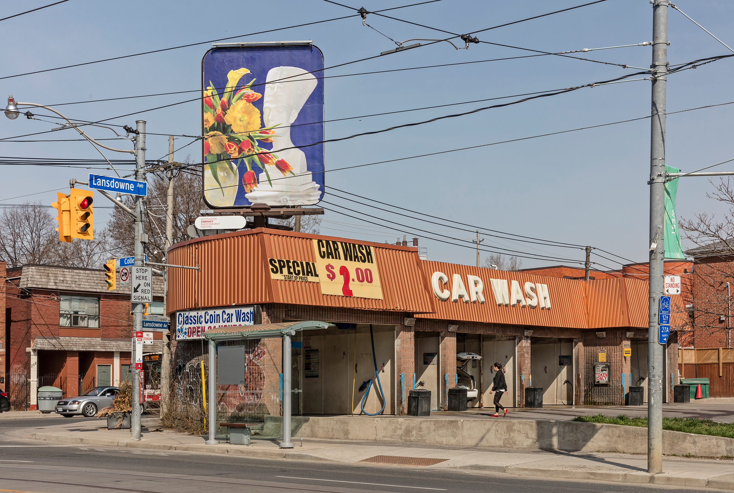     Awol Erizku, Say Less, 2018. Billboard installation on Lansdowne Avenue at Dundas Street W and College Street, Toronto. Photo by Toni Hafkenscheid. 

