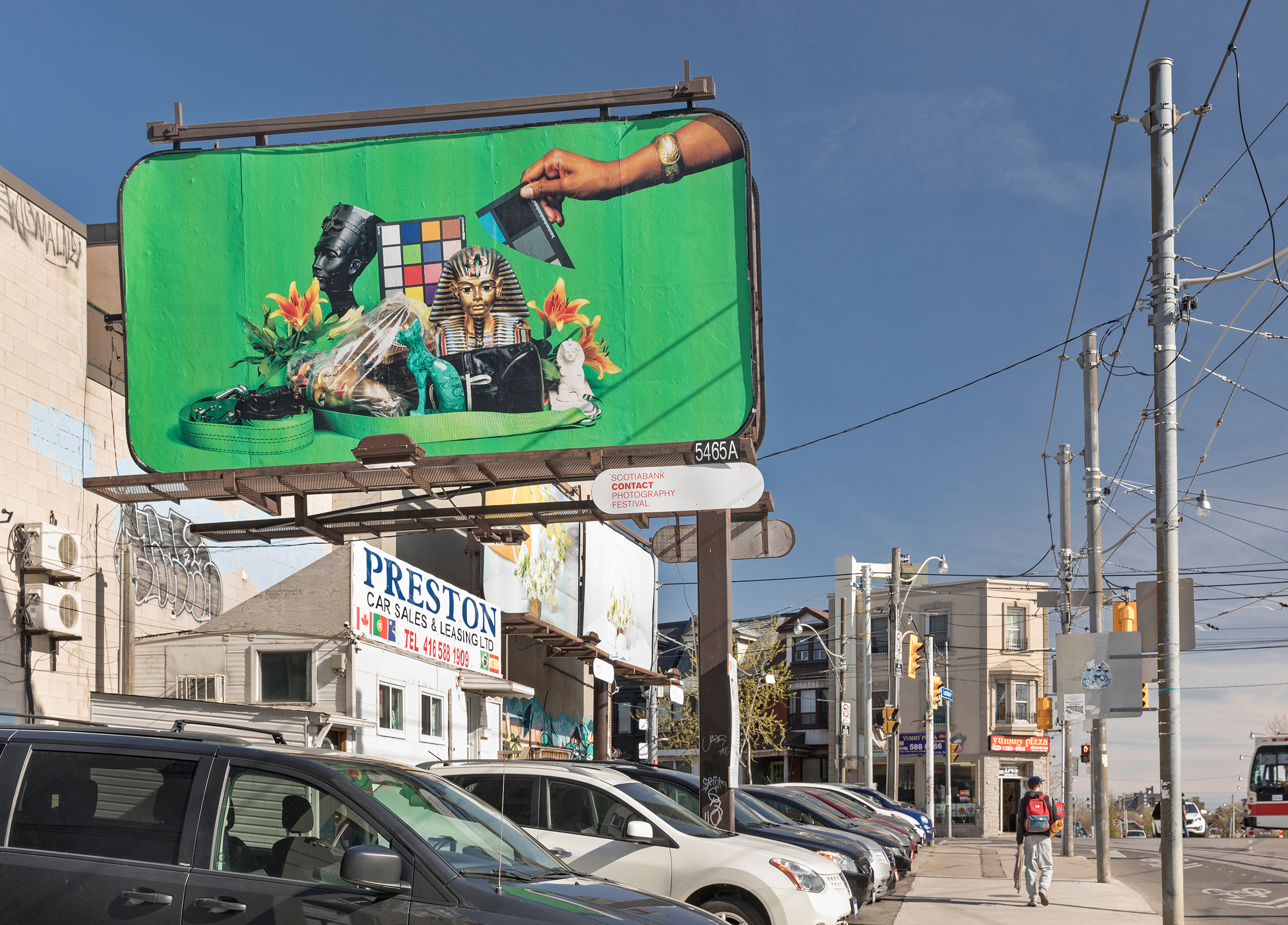     Awol Erizku, Say Less, 2018. Billboard installation on Lansdowne Avenue at Dundas Street W and College Street, Toronto. Photo by Toni Hafkenscheid. 

