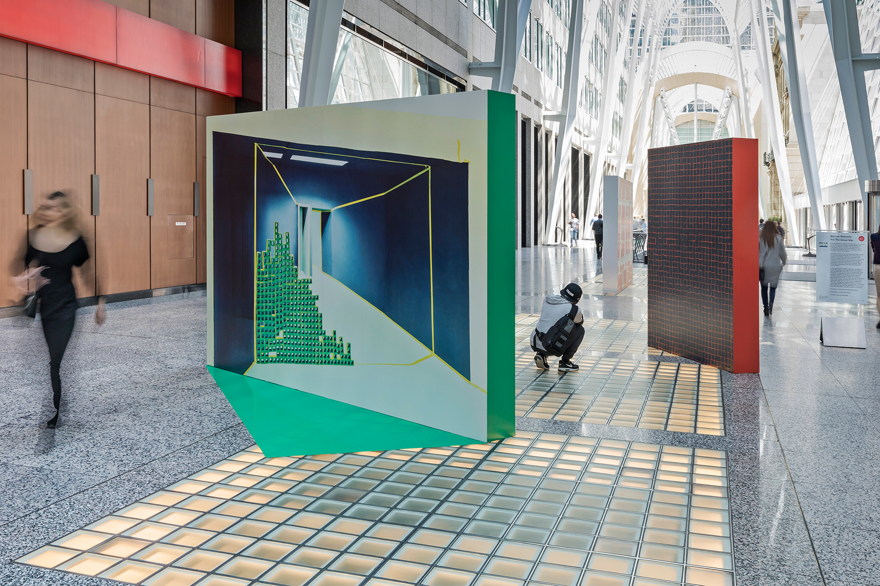     Marleen Sleeuwits, Not The Actual Site, Installation view at Brookfield Place. 2018. Photo by Toni Hafkenscheid

