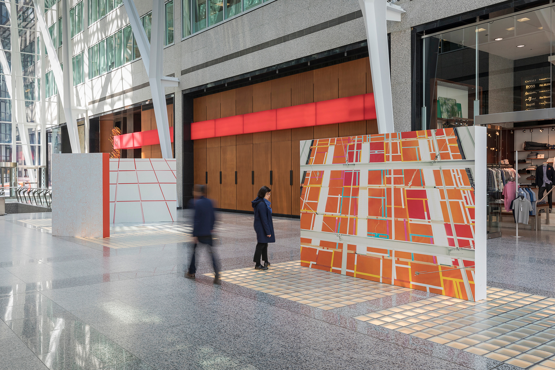     Marleen Sleeuwits, Not The Actual Site, Installation view at Brookfield Place. 2018. Photo by Toni Hafkenscheid

