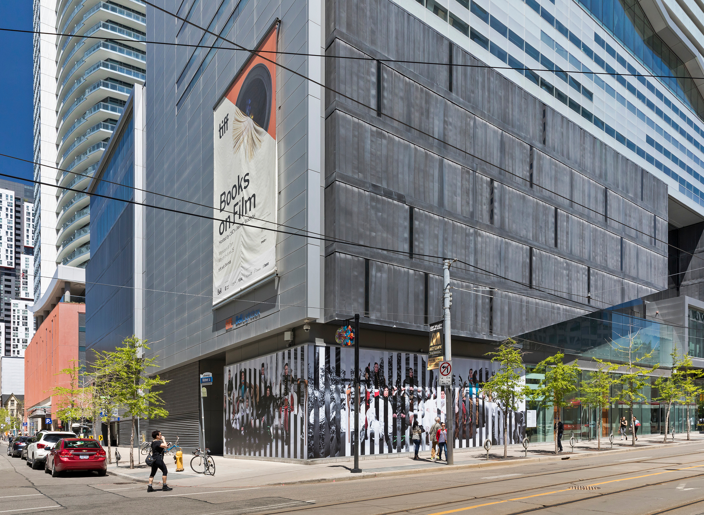     Caroline Monnet , History shall speak for itself, 2018. Installation on the TIFF Bell Lightbox. Photo by Toni Hafkenscheid. 

