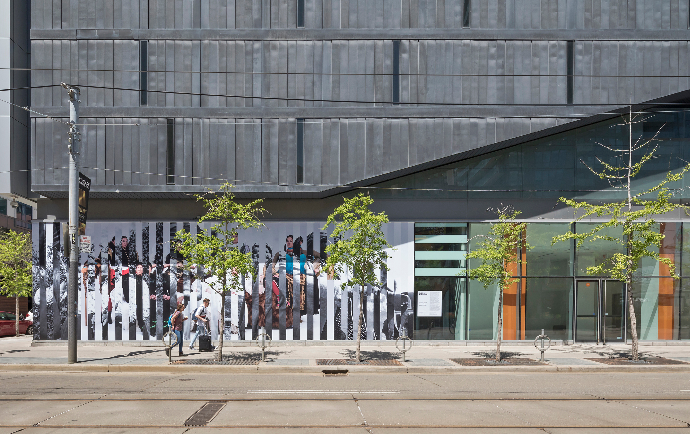     Caroline Monnet, History shall speak for itself, 2018. Installation on the TIFF Bell Lightbox. Photo by Toni Hafkenscheid. 

