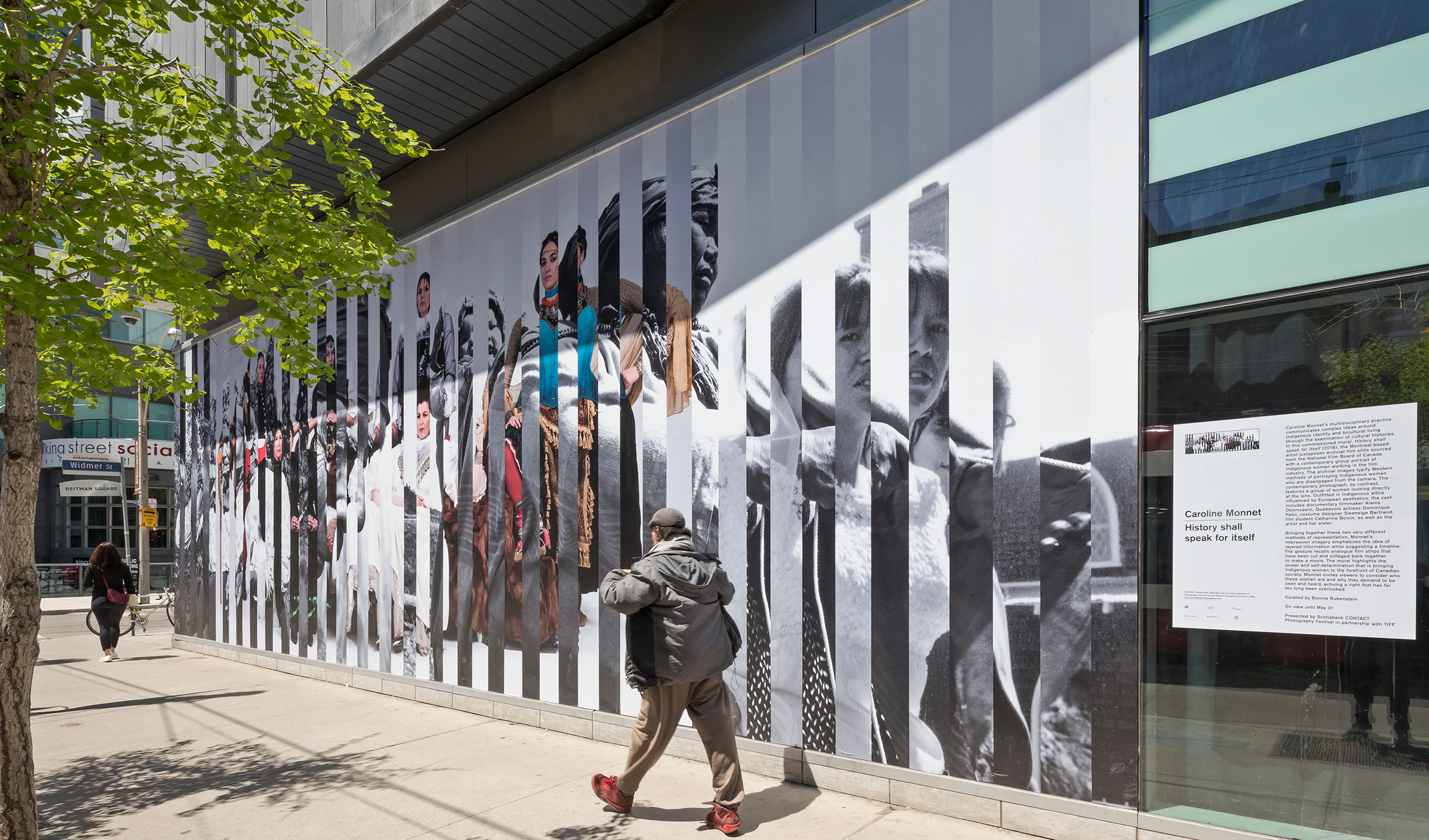     Caroline Monnet, History shall speak for itself, 2018. Installation on the TIFF Bell Lightbox. Photo by Toni Hafkenscheid. 

