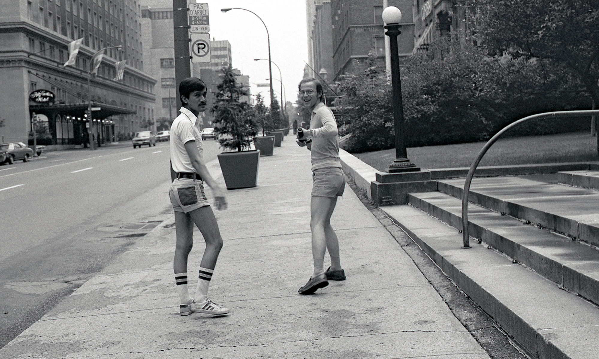     Sunil Gupta, With my lover Rudi near the Ritz Carlton on Sherbrooke Street, circa 1974. Archival pigment print, 23 x 15”. © Sunil Gupta, courtesy of Stephen Bulger Gallery

