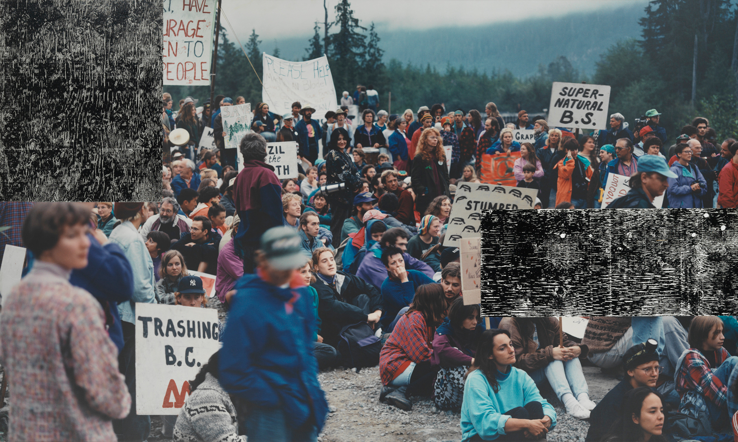     Ian Wallace, Clayoquot Protest, August 9, 1993, 1993-95. Collection of the Vancouver Art Gallery. 

