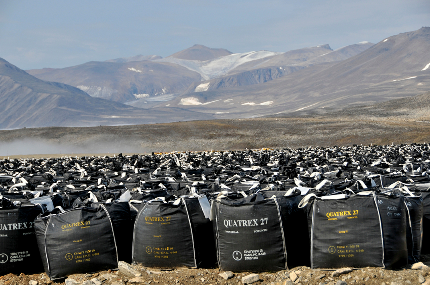     Margo Pfeiff, Contaminated soil bags at Lower Base, Cape Dyer, 2013. © Margo Pfeiff

