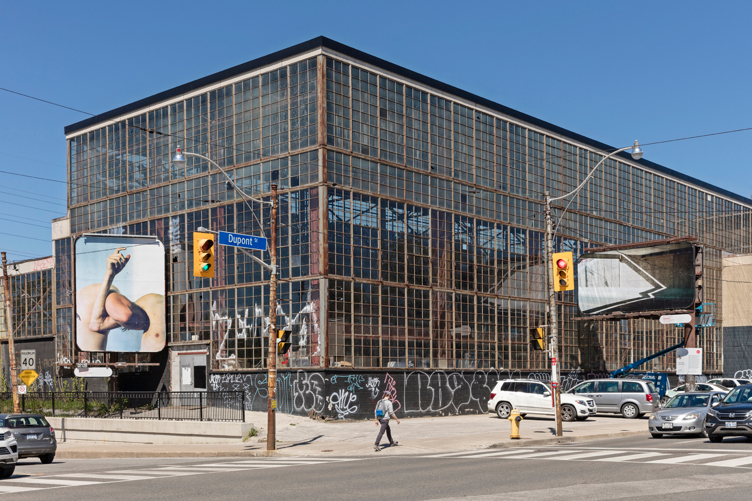     Steven Beckly, New Romantics, installation view of 4 billboards at Dovercourt Rd and Dupont St. 2017. Photo by Toni Hafkenscheid. 

