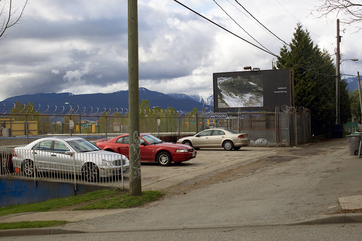     Seth Fluker, Blueberry Hill, installation view of billboards in Vancouver. Clark Dr at East 4 Ave &#038; East 2 Ave. 2017. 

