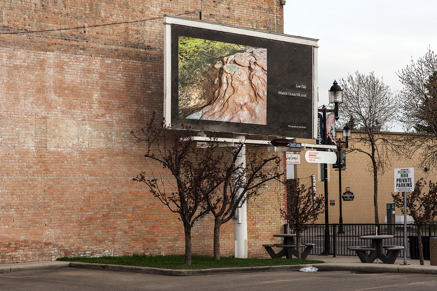     Seth Fluker, Blueberry Hill, installation view of billboards in Calgary. 9 Ave at 9 St SE &#038; 10 St SE. 2017.

