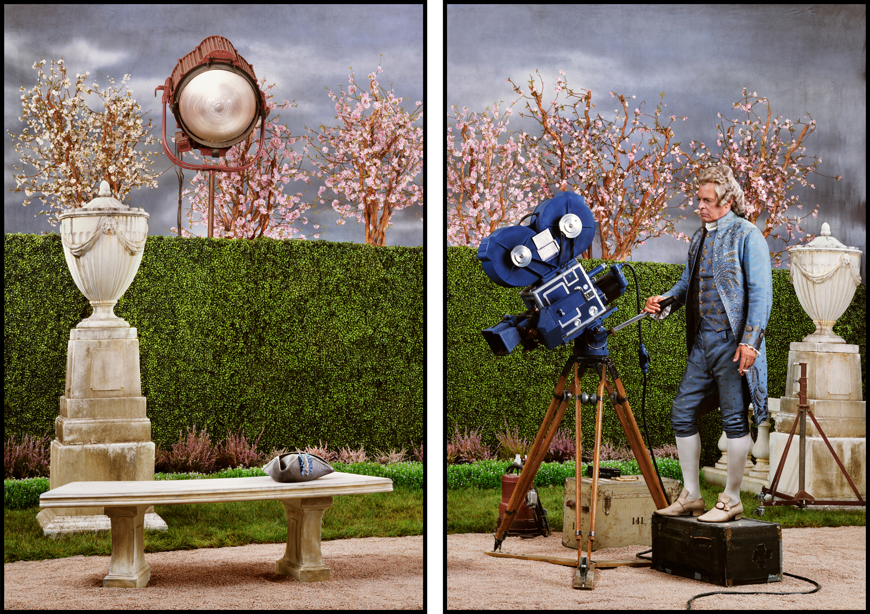     Rodney Graham, Actor/Director, 1954, 2013. Two painted aluminium light boxes with transmounted chromogenic transparencies, 106 x 145 x 7”. Courtesy of the artist and 303 Gallery, New York; Lisson Gallery, London and Hauser &#038; Wirth, Zürich.

