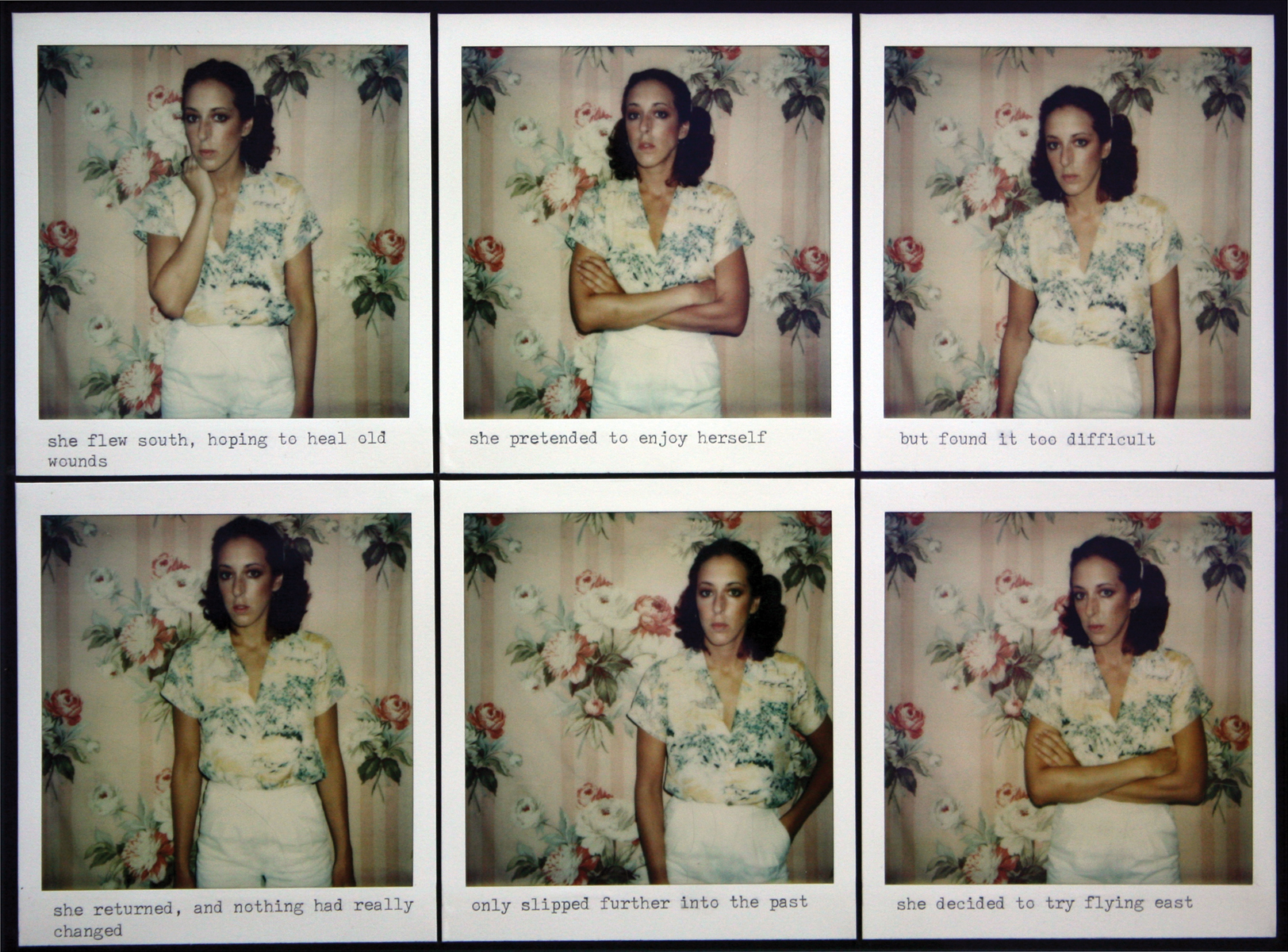     Barbara Astman, Visual Narrative, untitled, 1978-79, six Polaroids with type, mounted on paper, 11 x 13.5

