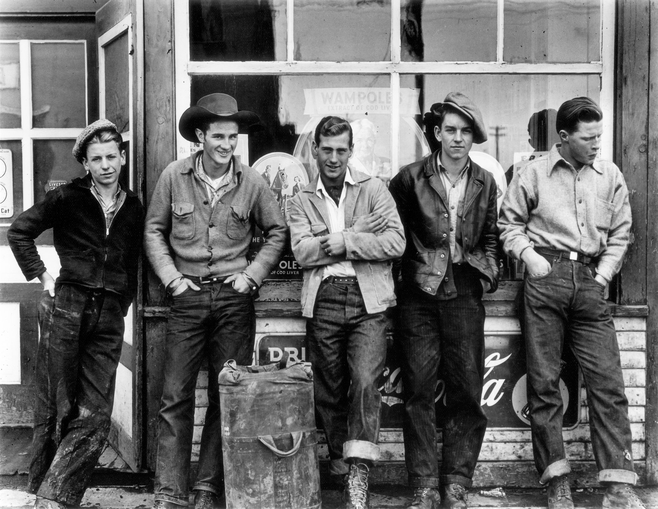     Gordon Parks, Drugstore Cowboys, Turner Valley, Canada, 1945 Copyright The Gordon Parks Foundation. Courtesy The Gordon Parks Foundation.

