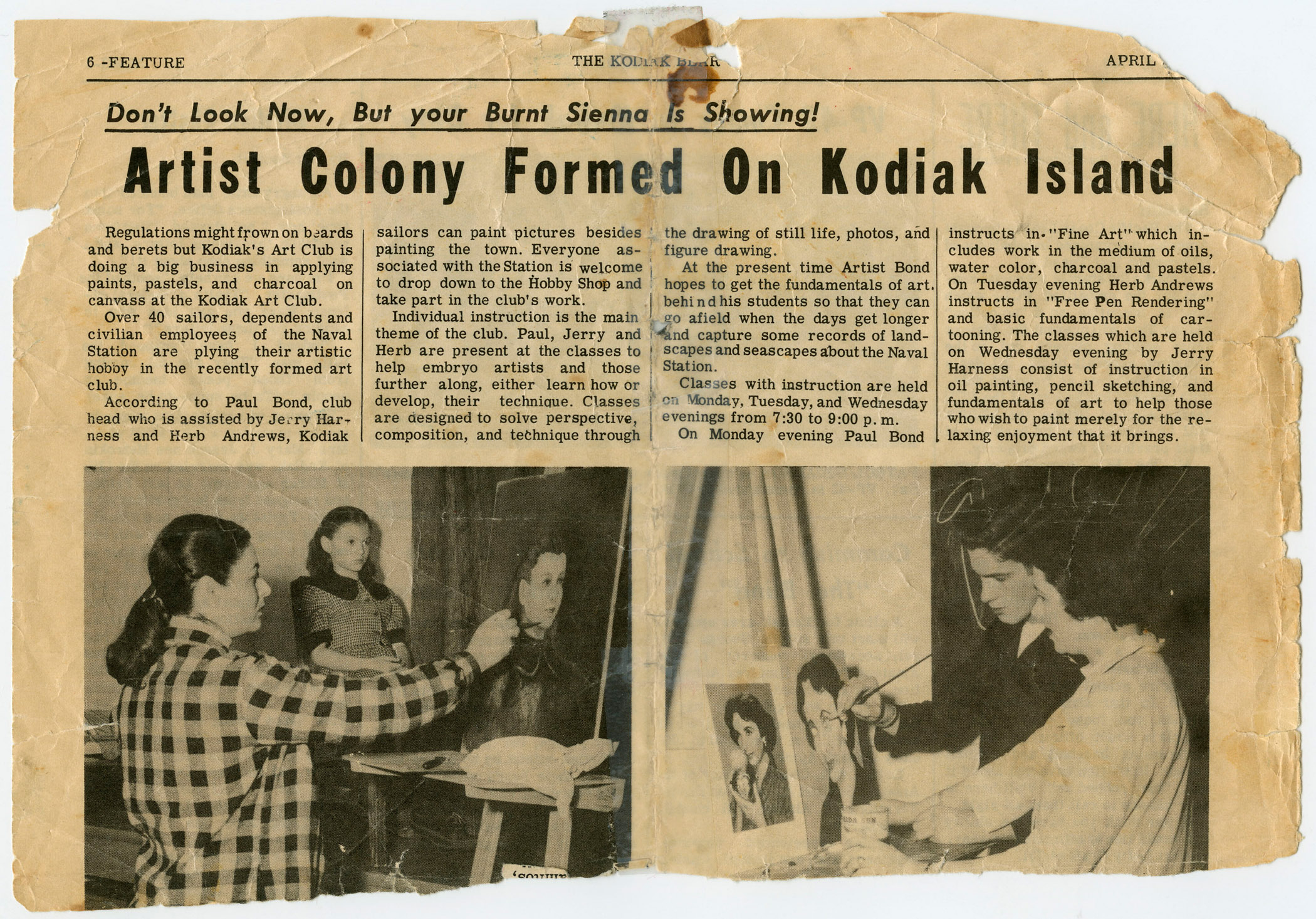     Newspaper article from Kodiak Bear, April 3, 1953., 
