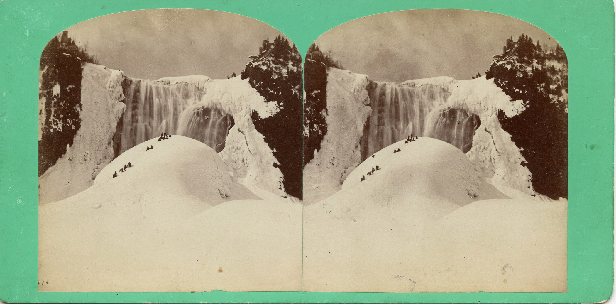     Stereo card of Montmorency Falls, Quebec, , 1866 

