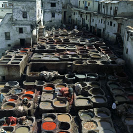     Lucy Molnar Wing, Dyeing Vats, 2008, 30 x30

