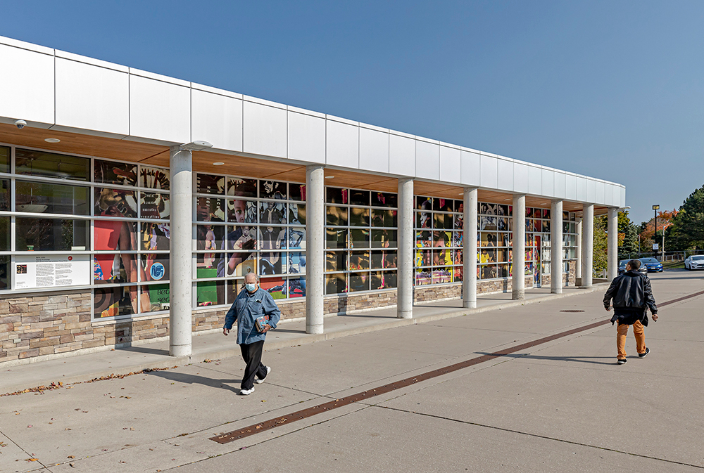 Aaron Jones, Seeing Knowledge, 2020. Installation view, Malvern Public Library, 30 Sewells Road, Scarborough. Courtesy of the artist and Scotiabank CONTACT Photography Festival. Photo: Toni Hafkenscheid. 