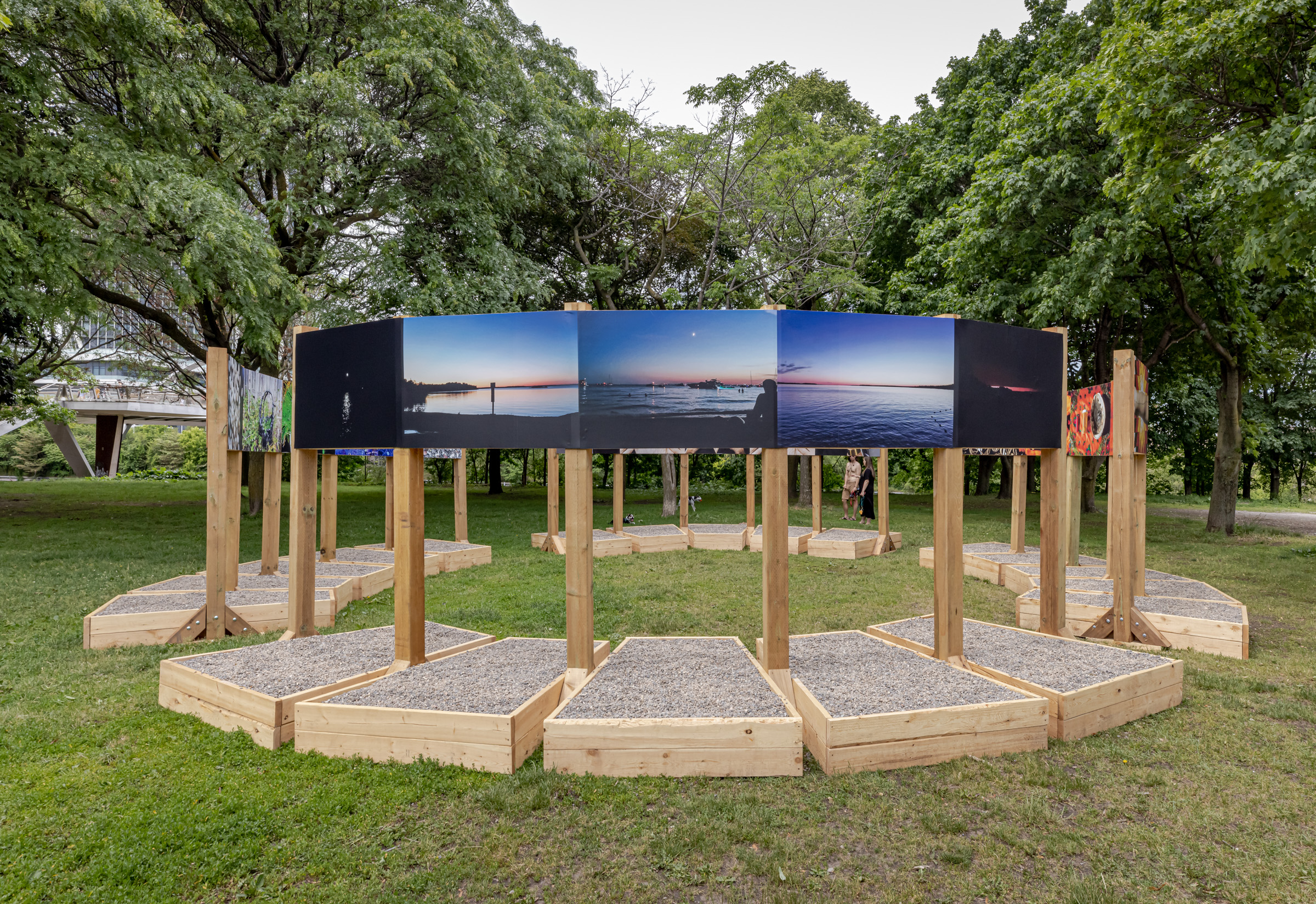     Group exhibition, Force Field, installation at Fort York National Historic Site, Garrison Common, Toronto, 2021. Courtesy of the artists and CONTACT. Photo: Toni Hafkenscheid

