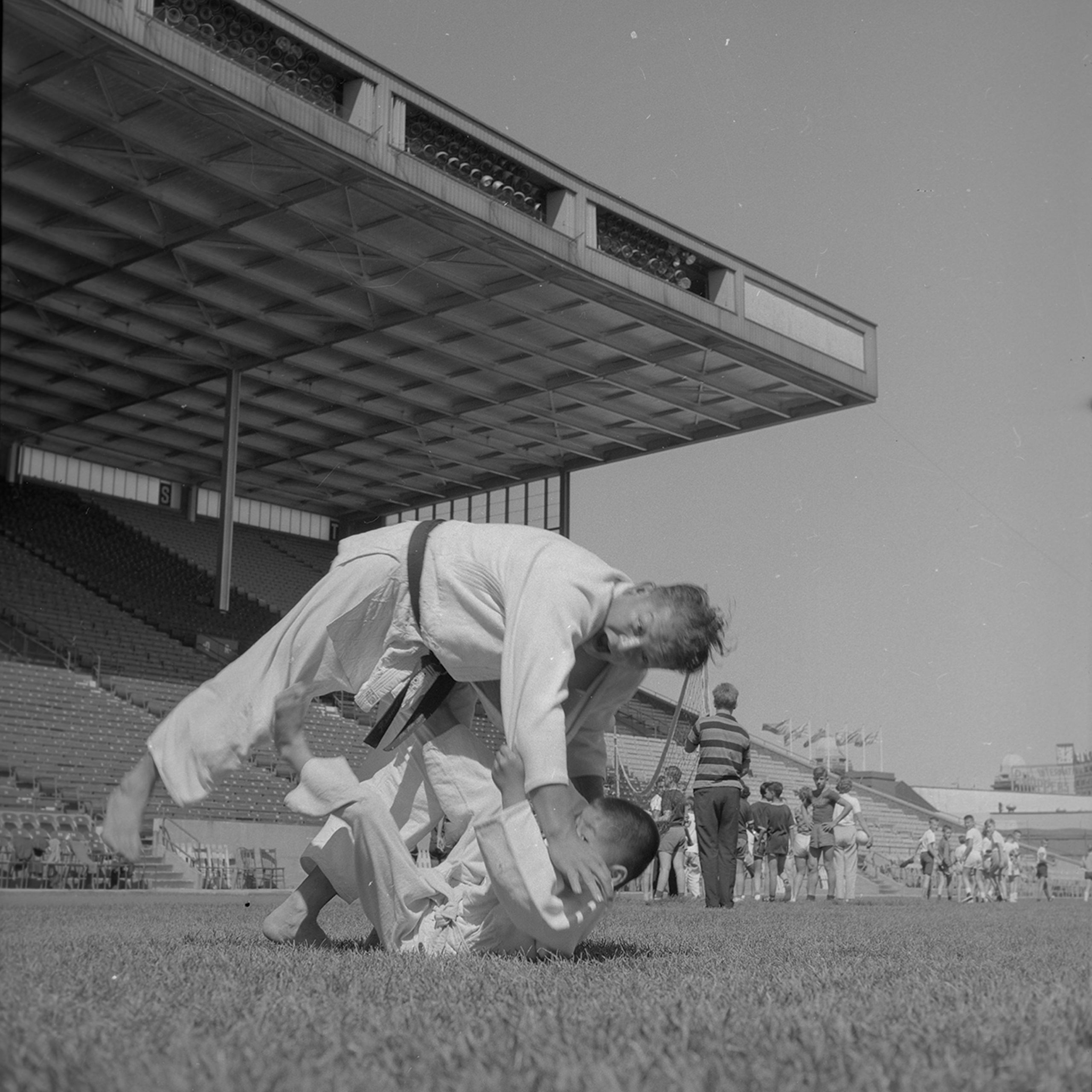 Martial Arts Demonstration at Grandstand, 1962. Canadian National Exhibition Archives, MG5-F771-I17. Courtesy of the CNEA