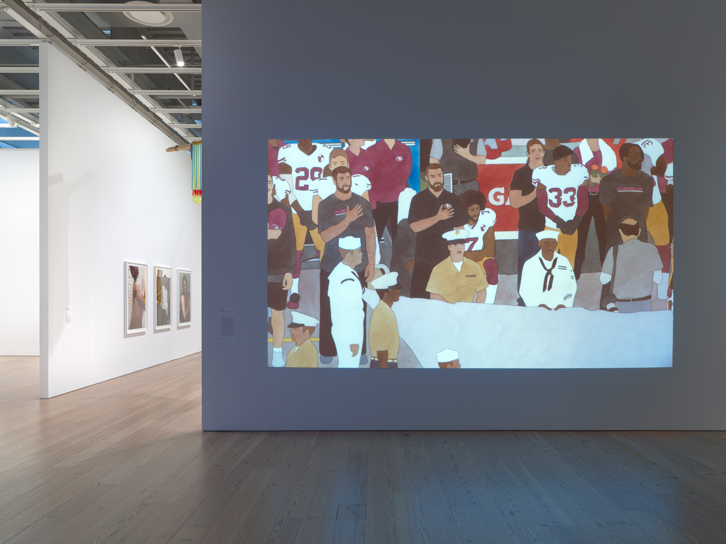 Kota Ezawa, National Anthem, installation view at the 2019 Whitney Biennial (Whitney Museum of American Art, New York, May 17–September 22). Courtesy of the artist. Photograph by Ron Amstutz