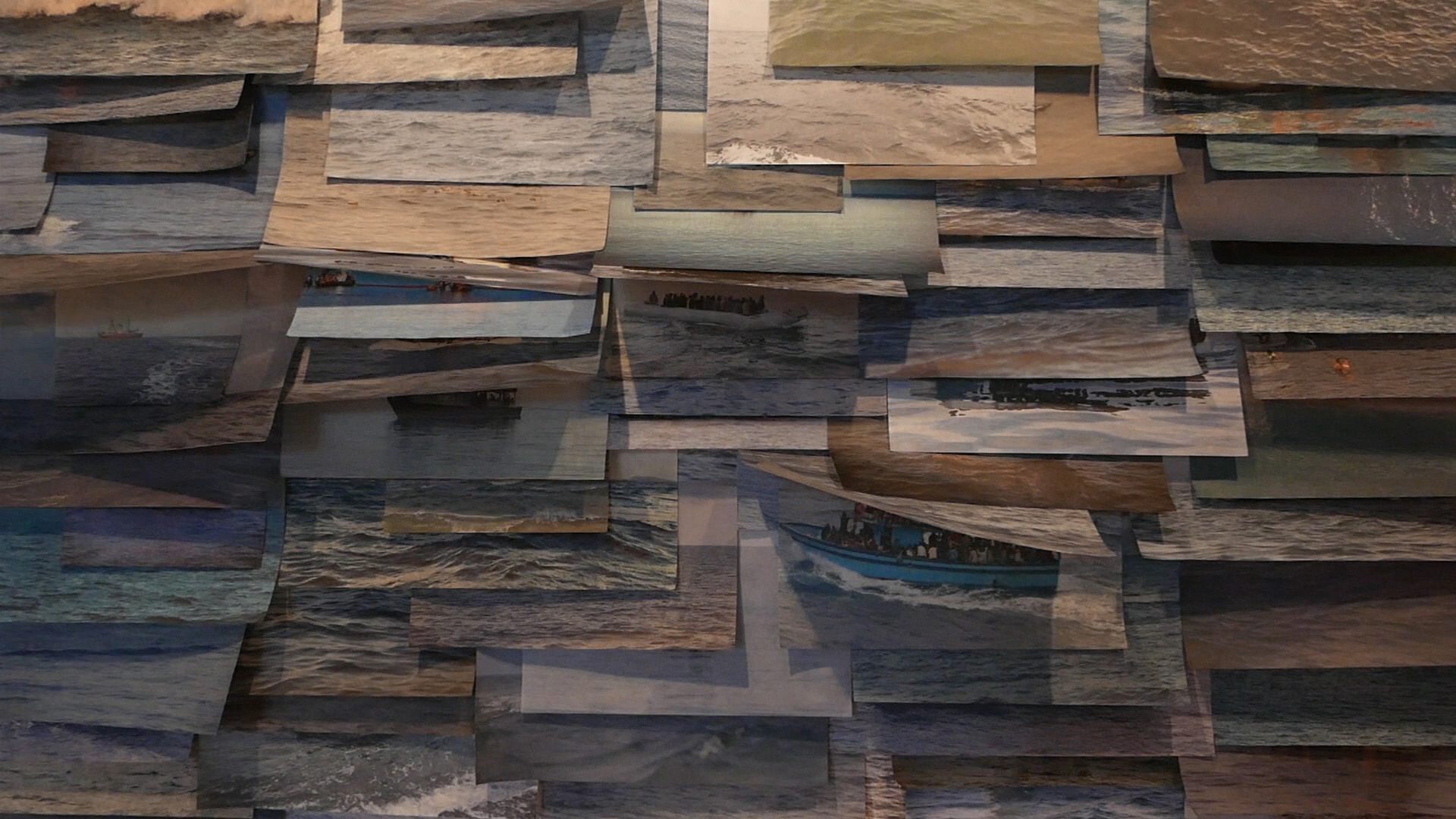 Dominique Blain, Dérive/Drift, (silent multi-channel video), 2019. Installation view (detail), Canadian Cultural Centre, Paris. © Vincent Royer, OpenUp Studio, courtesy Canadian Cultural Centre, Paris