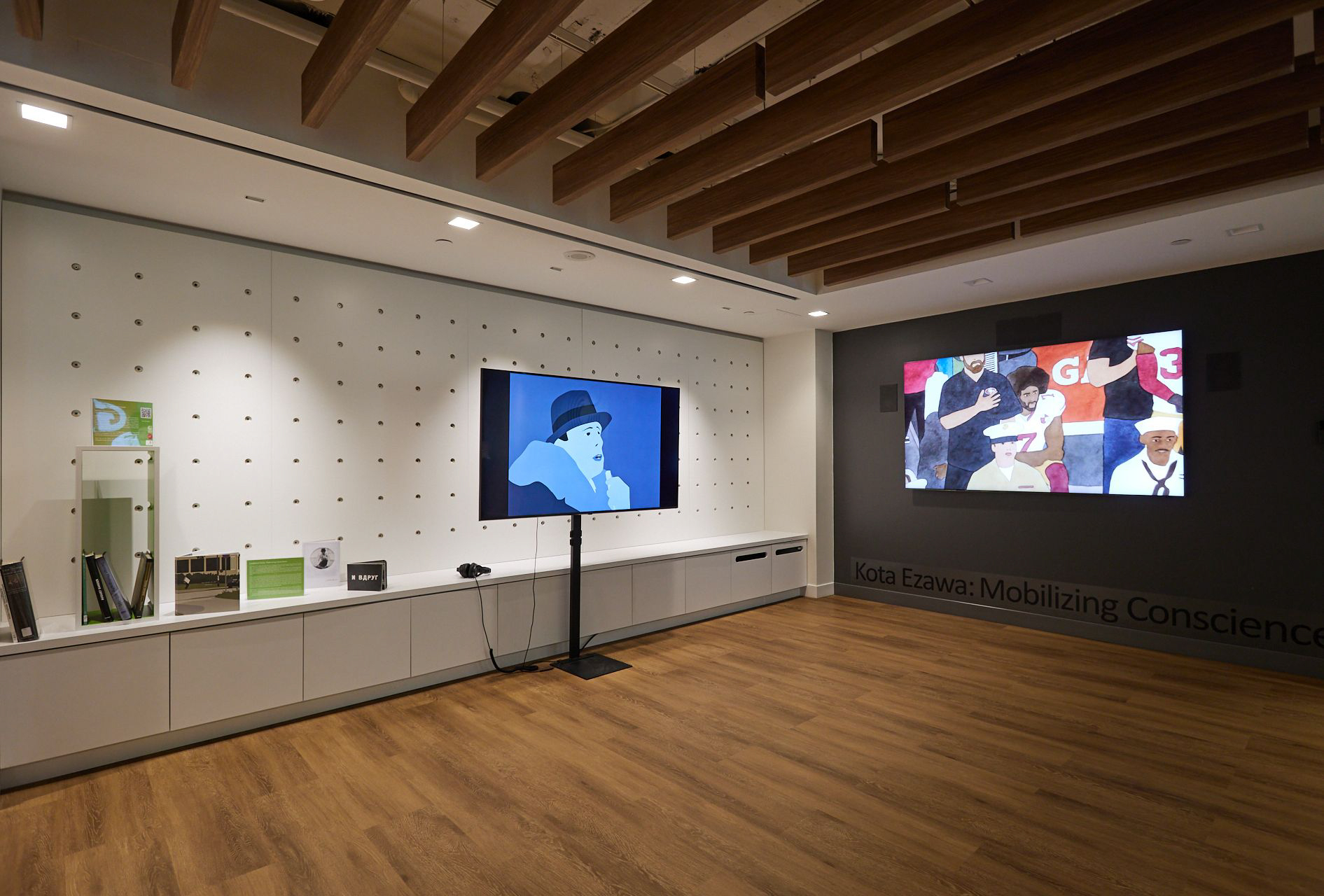     Kota Ezawa, Mobilizing Conscience: Art + Protest, installation view, Goethe-Institut Toronto, 2022. Courtesy of the artist and Goethe-Institut Toronto. Photo: Harry Choi 

