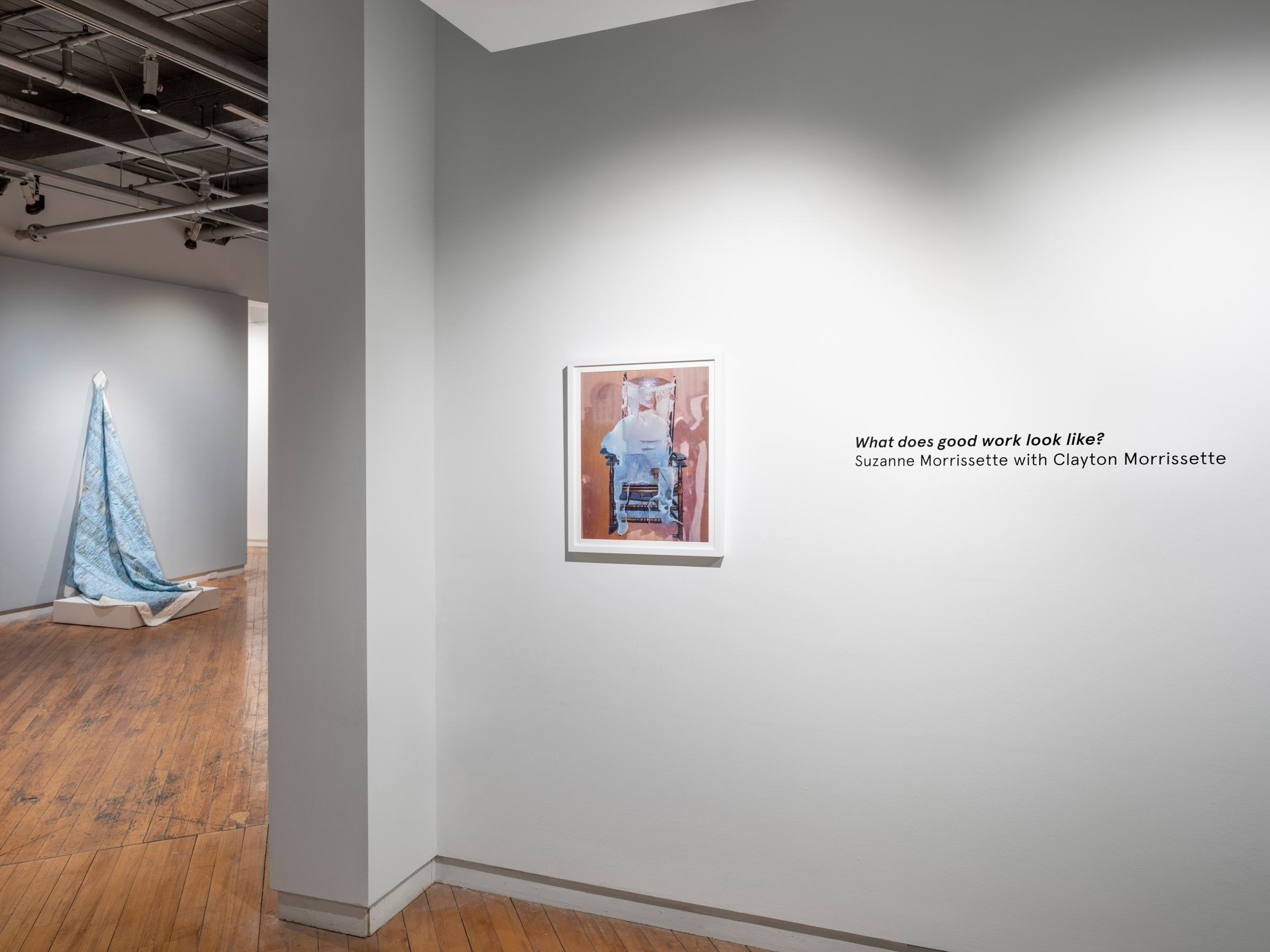     Suzanne Morrissette with Clayton Morrissette, What does good work look like?, installation view, Gallery 44 Centre for Contemporary Photography, 2022. Courtesy of the artist and Gallery 44. Photo: Darren Rigo

