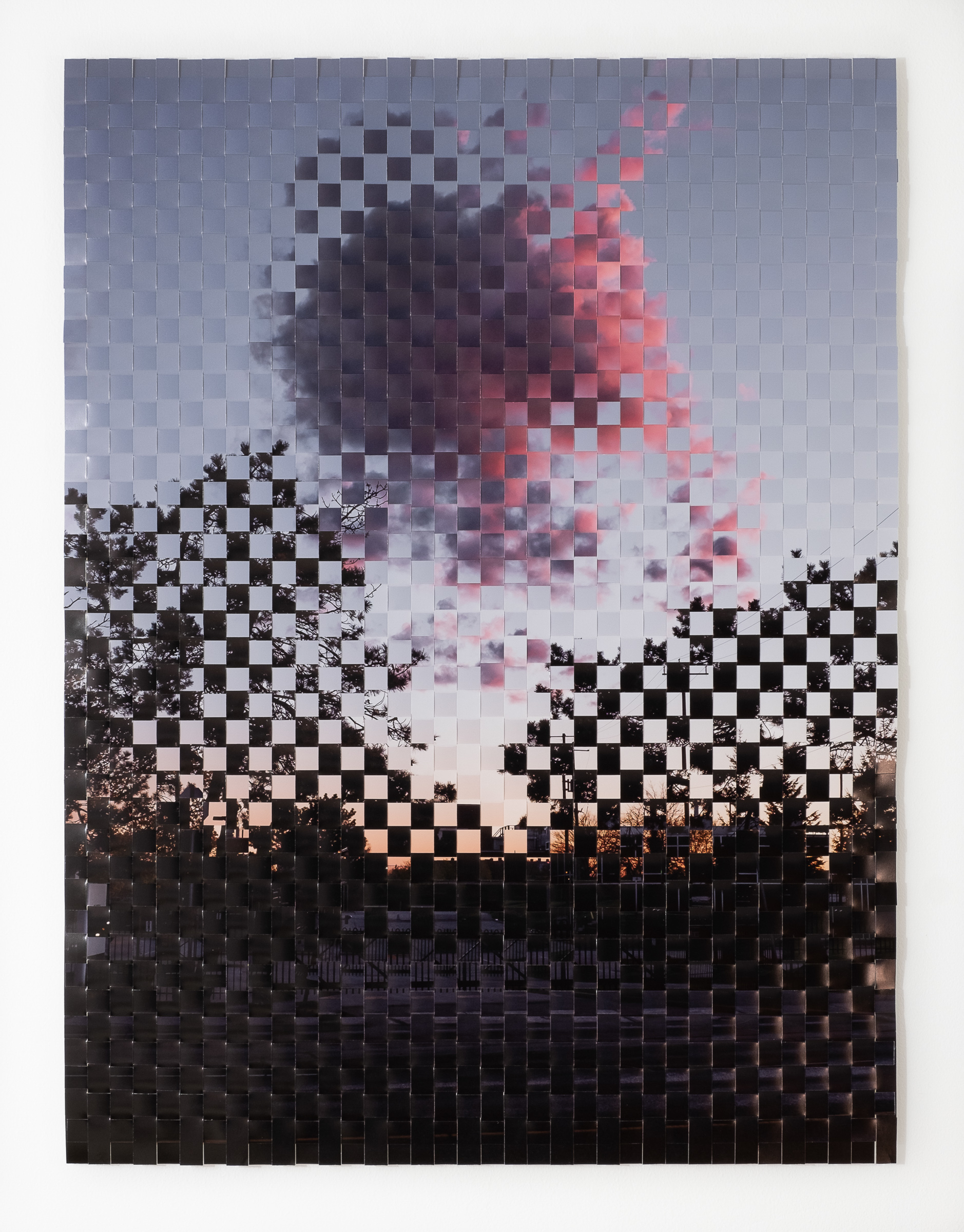 Fiona Freemark, Clouds/May No. 1, (woven photographs) 2022. Courtesy of the artist
