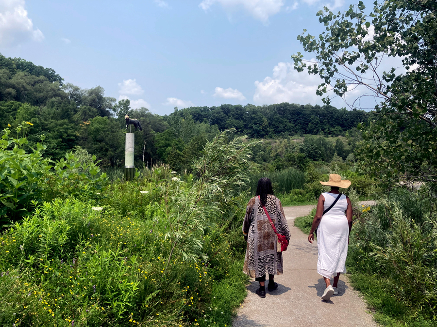 Sandra Brewster, Walking the Belt Line Trail with Sandra Brewster and Jacqueline L. Scott, 2021. Courtesy of the artist