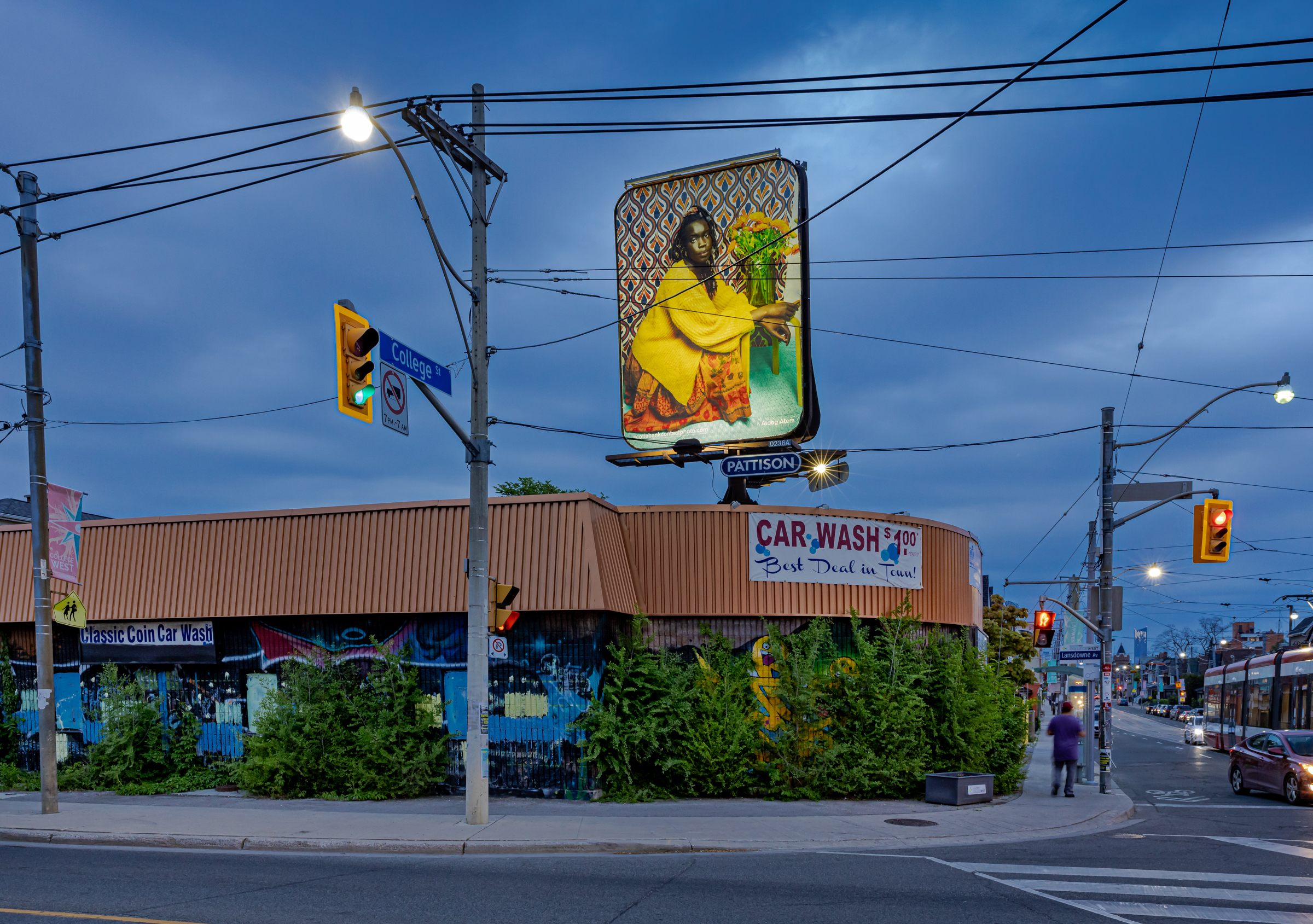     Atong Atem, Surat, installation on billboards at Lansdowne Ave, Dundas St W and College St, Toronto, 2022. Commissioned by Photo Australia and presented in partnership with PHOTO 2022 International Festival of Photography, Melbourne. Courtesy of the artist and CONTACT. Photo: Toni Hafkenscheid

