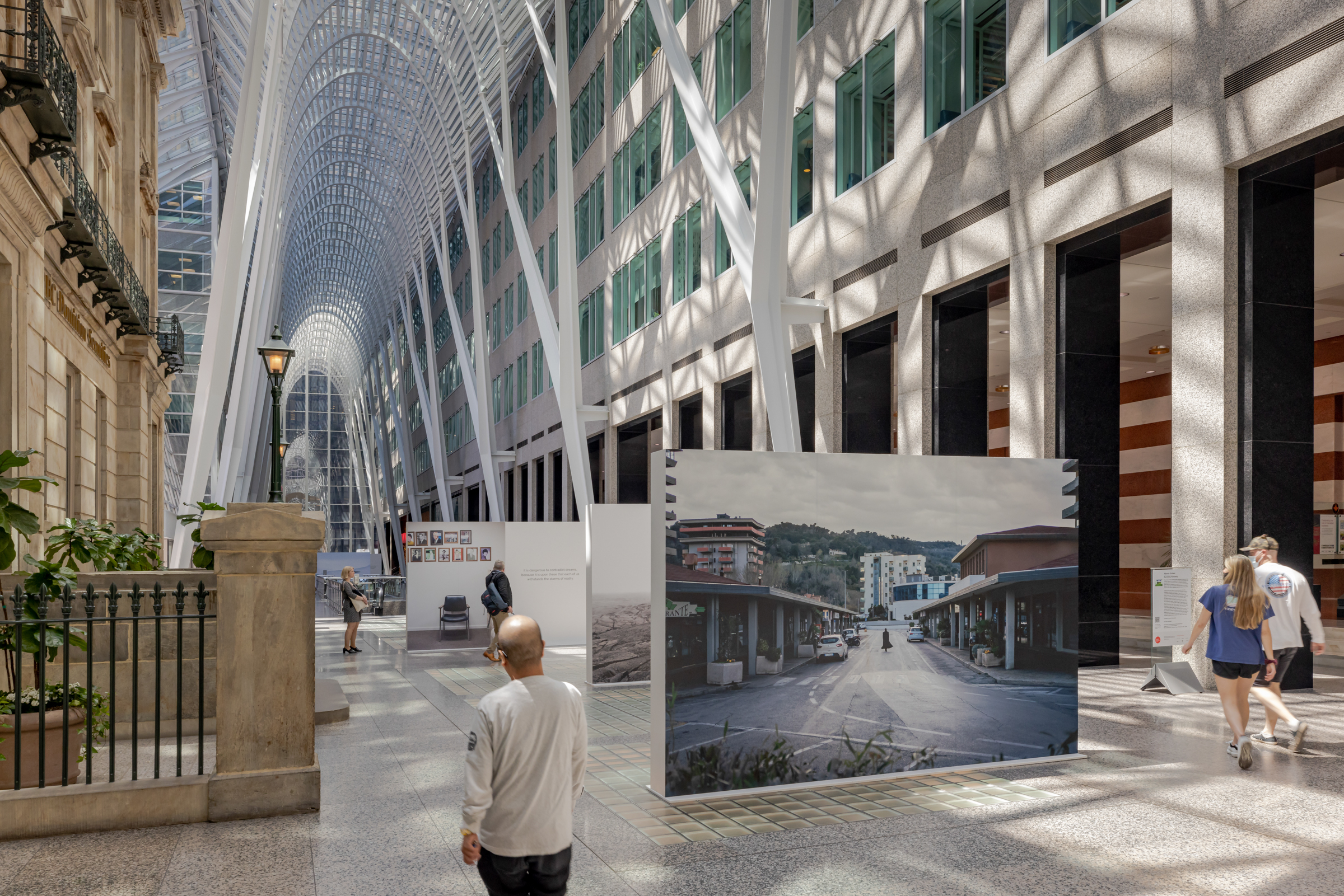     Alberto Giuliani
, Surviving Humanity, installation at Brookfield Place, Allan Lambert Galleria, Toronto, 2022. Courtesy of the artist and CONTACT. Photo: Toni Hafkenscheid

