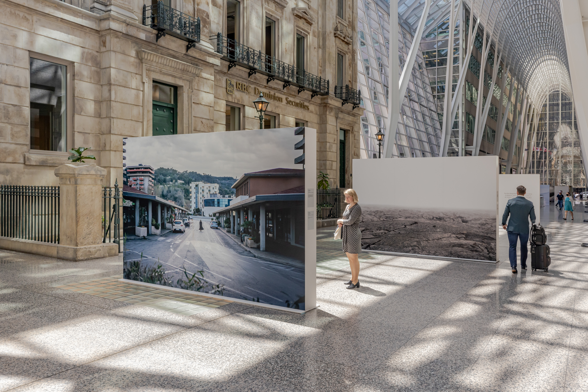     Alberto Giuliani, Surviving Humanity, installation at Brookfield Place, Allan Lambert Galleria, Toronto, 2022. Courtesy of the artist and CONTACT. Photo: Toni Hafkenscheid

