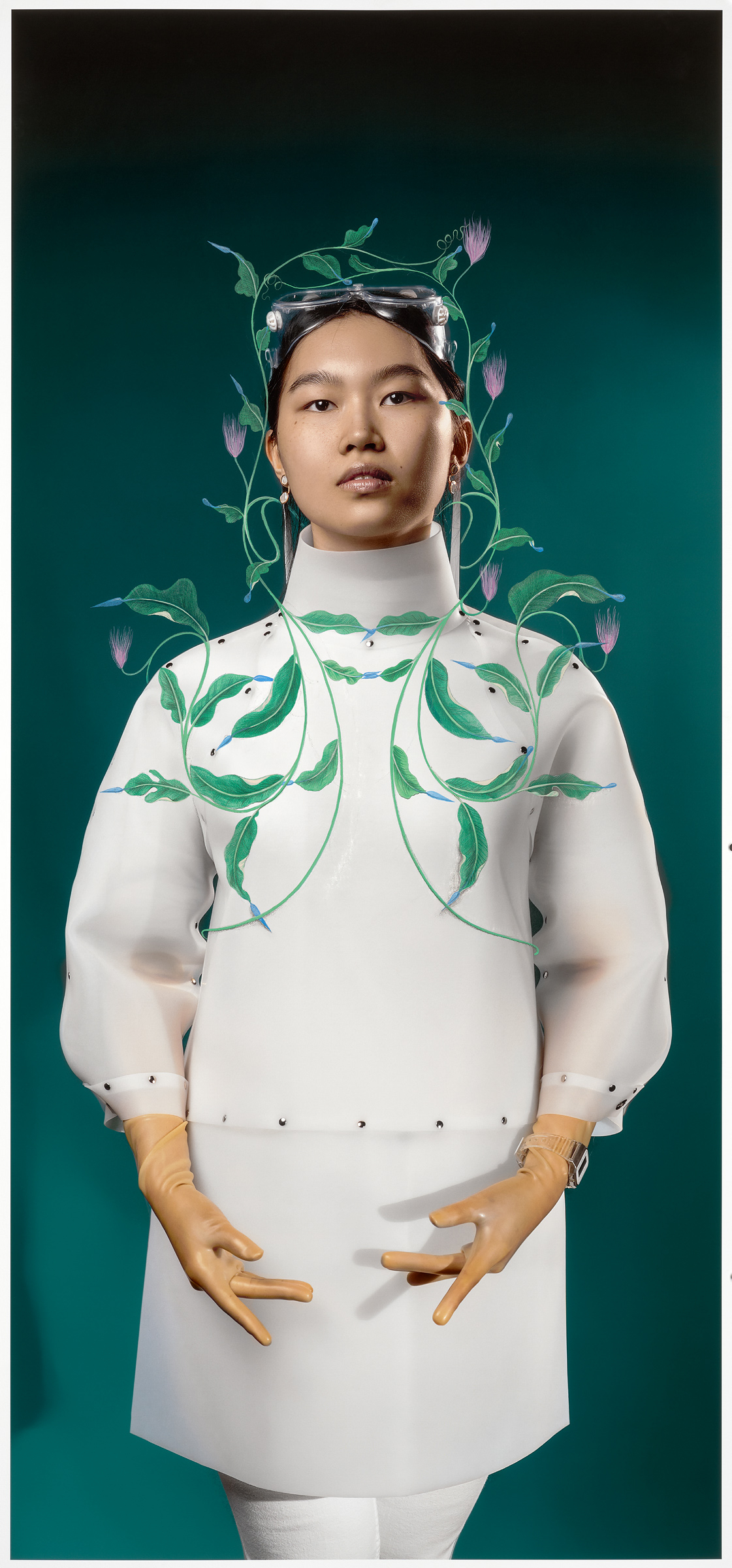 Memory Work Collective, Portrait of Bao, Creative Biologist, 2022, (mixed media on giclee print). Courtesy of the artists